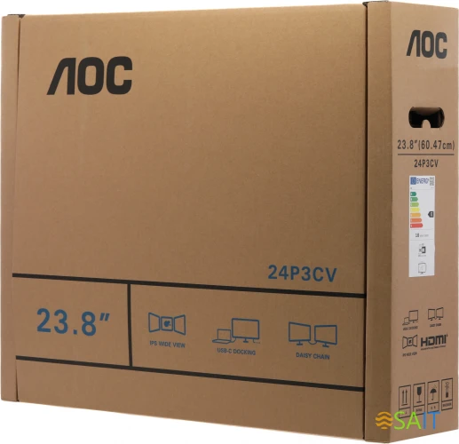 Монитор AOC 23.8" 24P3CV черный IPS LED 16:9 HDMI M/M матовая HAS Piv 300cd 178гр/178гр 1920x1080 75Hz DP FHD USB 5.37кг