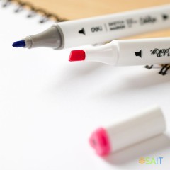 Набор маркеров для скетчинга Deli EC187-12 ColoRun 11мм 150мм трехгр. двойной пиш. наконечник 1-5мм 12цв. ассорти пластиковая коробка (12шт.)