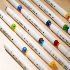 Набор маркеров для скетчинга Deli EC187-12 ColoRun 11мм 150мм трехгр. двойной пиш. наконечник 1-5мм 12цв. ассорти пластиковая коробка (12шт.)