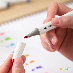 Набор маркеров для скетчинга Deli EC187-12 ColoRun 11мм 150мм трехгр. двойной пиш. наконечник 1-5мм 12цв. ассорти пластиковая коробка (12шт.)