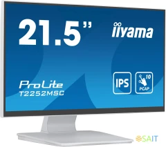 Монитор Iiyama 21.5&quot; ProLite T2252MSC-W2 белый IPS LED 5ms 16:9 HDMI M/M матовая 250cd 178гр/178гр 1920x1080 DP FHD USB Touch 4.5кг