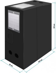 Короб архивный вырубная застежка Бюрократ -BA80/08BLCK пластик 0.8мм корешок 80мм 330x245мм черный