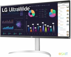 Монитор LG 34" UltraWide 34WQ650-W черный IPS LED 1ms 21:9 HDMI M/M матовая HAS 400cd 178гр/178гр 2560x1080 100Hz FreeSync DP 2K USB 7.9кг
