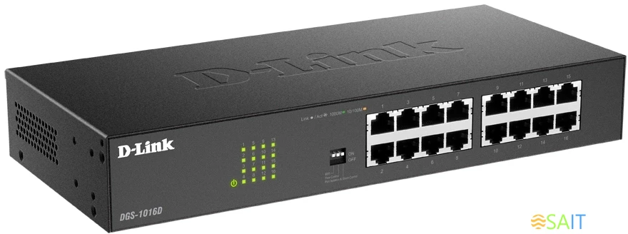 Коммутатор D-Link DGS-1016D DGS-1016D/J1A (L2) 16x1Гбит/с неуправляемый