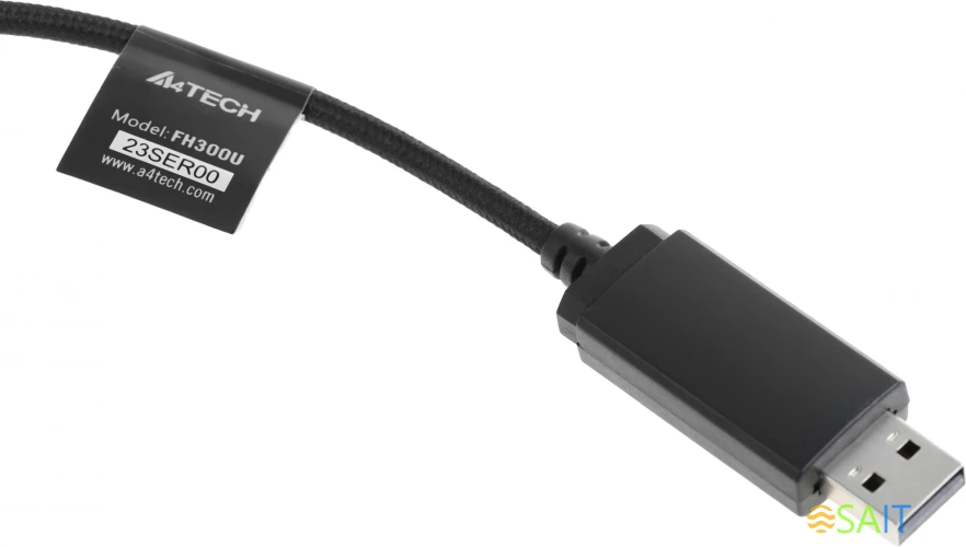 Наушники с микрофоном A4Tech Fstyler FH300U черный 2м мониторные USB оголовье (FH300U BLACK)
