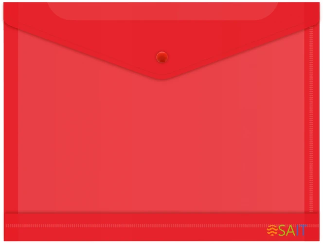 Конверт на кнопке Бюрократ -PK860/1 A4 гориз. расшир. пластик 0.18мм ассорти