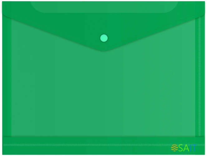 Конверт на кнопке Бюрократ -PK860/1 A4 гориз. расшир. пластик 0.18мм ассорти