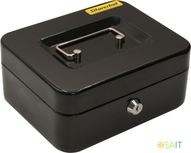 Ящик для денег Silwerhof 90x200x160 черный сталь 0.917кг