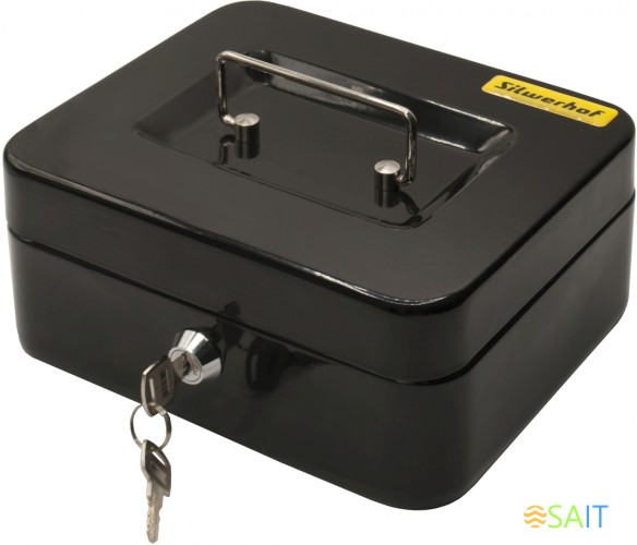 Ящик для денег Silwerhof 90x200x160 черный сталь 0.917кг