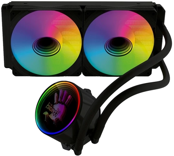 Система водяного охлаждения Bloody BD-LC240ARGB1 ARGB Soc-AM5/AM4/1200/1700/1851 черный 4-pin 22-35dB Al+Cu LCD 260W 1200gr Ret (BD-LC240ARGB1-BK)
