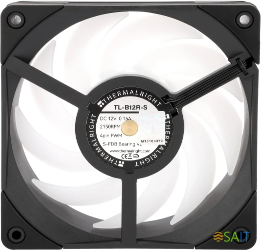 Вентилятор для корпуса Thermalright TL-B12R-S Reverse ARGB 120х120x25.6 черный 4-pin 28.1дБ Ret