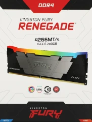 Память DDR4 2x8GB 4266MHz Kingston KF442C19RB2AK2/16 Fury Renegade RGB RTL Gaming PC4-34100 CL19 DIMM 288-pin 1.4В kit single rank с радиатором Ret