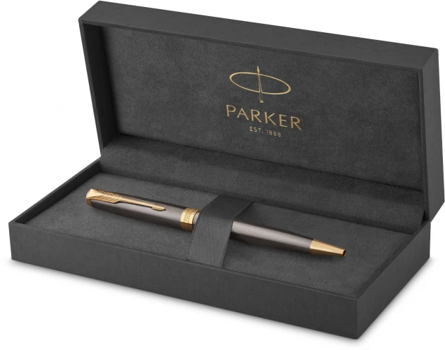 Ручка шариков. Parker Sonnet Grey Core GT (2213679) M черн. черн. подар.кор.