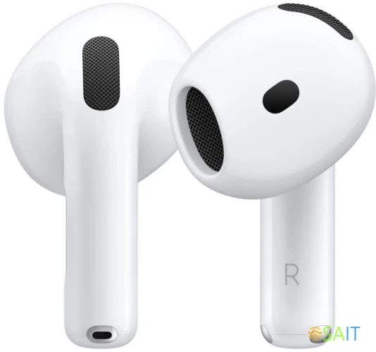 Гарнитура вкладыши Apple A3050,A3053,A3058 AirPods 4 белый беспроводные bluetooth в ушной раковине (MXP63LL/A)