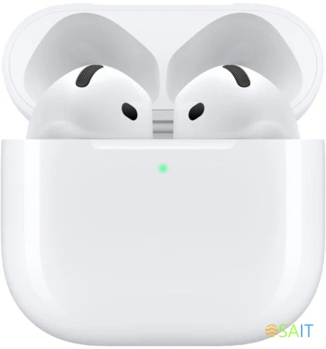 Гарнитура вкладыши Apple A3050,A3053,A3058 AirPods 4 белый беспроводные bluetooth в ушной раковине (MXP63LL/A)