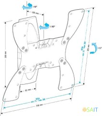 Кронштейн для телевизора Holder LCDS-5019 белый 22"-42" макс.30кг настенный поворотно-выдвижной и наклонный