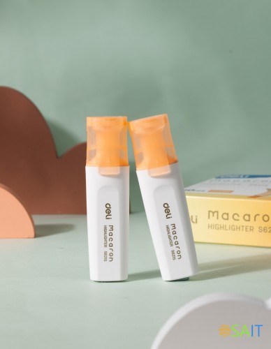 Набор текстовыделителей Deli ES621SORANGE-P Macaron скошенный пиш. наконечник 1-5мм оранжевый (10шт.)