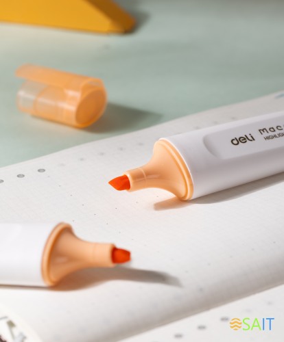 Набор текстовыделителей Deli ES621SORANGE-P Macaron скошенный пиш. наконечник 1-5мм оранжевый (10шт.)