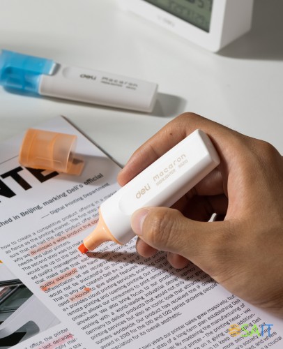 Набор текстовыделителей Deli ES621SORANGE-P Macaron скошенный пиш. наконечник 1-5мм оранжевый (10шт.)