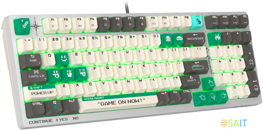 Клавиатура A4Tech Bloody S98 Pixels Green механическая белый/бежевый USB for gamer LED (S98)