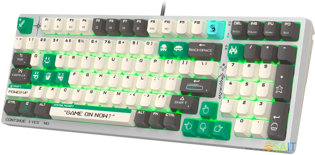 Клавиатура A4Tech Bloody S98 Pixels Green механическая белый/бежевый USB for gamer LED (S98)