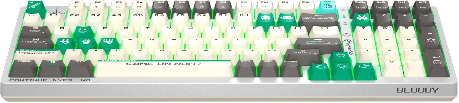 Клавиатура A4Tech Bloody S98 Pixels Green механическая белый/бежевый USB for gamer LED (S98)