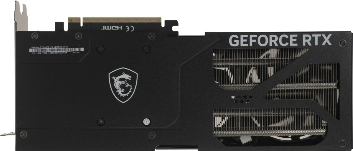 Видеокарта MSI PCI-E 5.0 RTX 5070 12G VENTUS 3X OC NVIDIA GeForce RTX 5070 12Gb 192bit GDDR7 2542/28000 HDMIx1 DPx3 HDCP Ret