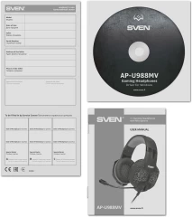 Наушники с микрофоном Sven AP-U988MV черный/красный 2.2м мониторные оголовье