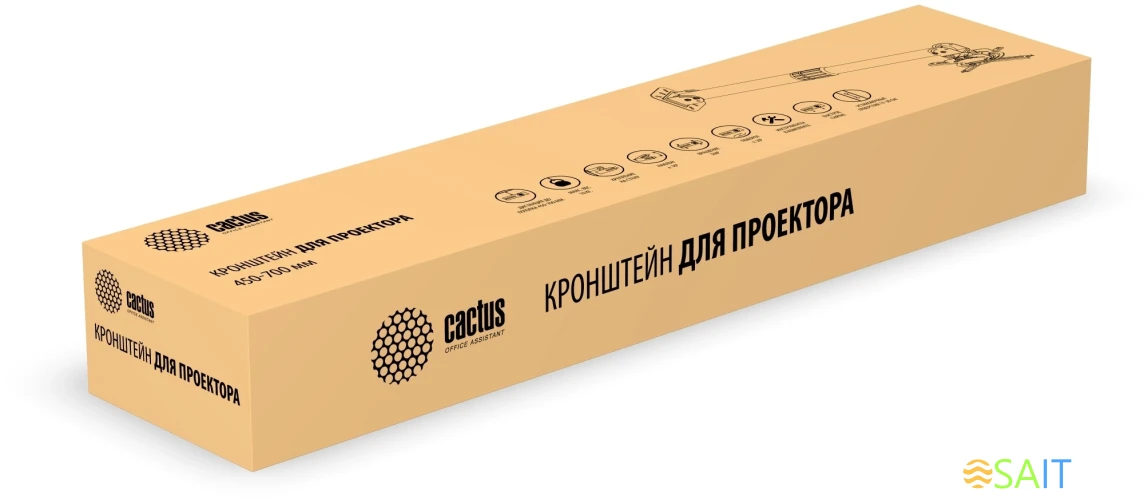 Кронштейн для проектора Cactus CS-VM-PR16L-BK черный макс.13.6кг потолочный поворот и наклон