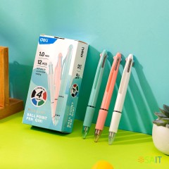 Ручка шариков. Deli EQ181 ассорти d=1мм ассор. черн.