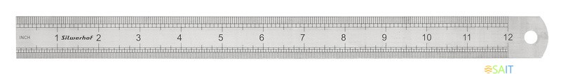 Линейка Silwerhof 160166 сталь нержавеющая дл.30см двухсторонняя шкала