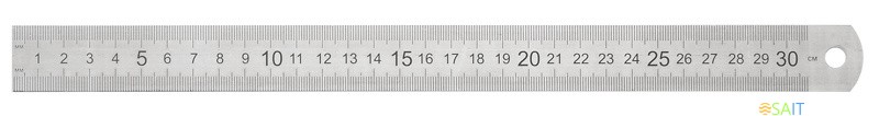 Линейка Silwerhof 160166 сталь нержавеющая дл.30см двухсторонняя шкала