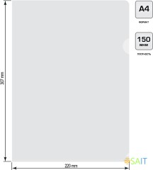 Папка-уголок Бюрократ -EE310/1CLEAR A4 пластик 0.15мм прозрачный