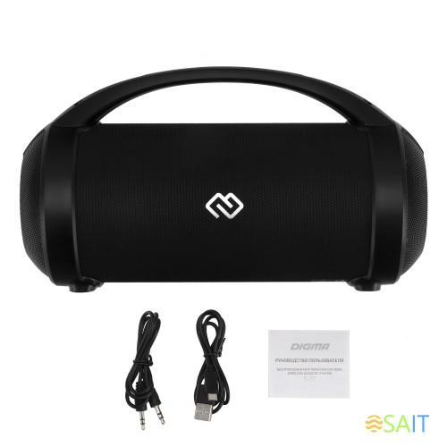 Колонка порт. Digma S-17 черный 8.5W 1.0 BT/3.5Jack/USB 10м 1500mAh