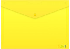 Конверт на кнопке Бюрократ -PK803ANYEL A4 непрозрачный пластик 0.18мм желтый