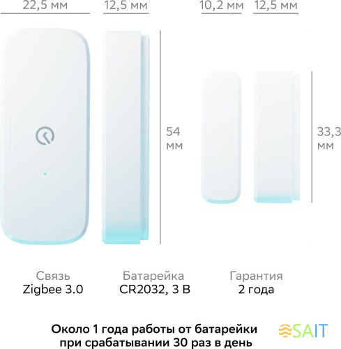 Датчик откр.двери/окна Sber SBDV-00030 белый