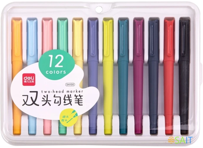 Набор линеров Deli SN100 ассорти пластик (упак.:12шт)