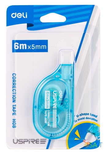 Лента коррект. Deli EH08 6мх5мм ассорти корпус белый блистер