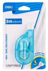 Лента коррект. Deli EH08 6мх5мм ассорти корпус белый блистер