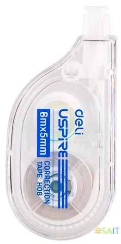 Лента коррект. Deli EH08 6мх5мм ассорти корпус белый блистер