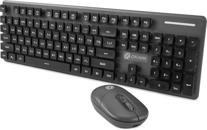 Клавиатура + мышь Оклик S265W клав:черный мышь:черный USB беспроводная Bluetooth/Радио Multimedia (1934420)