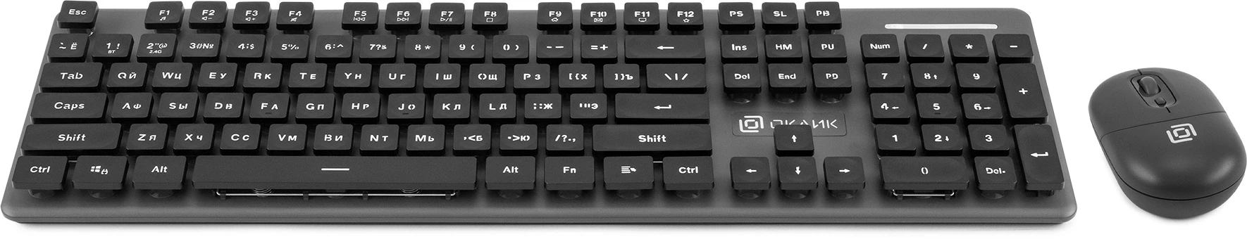 Клавиатура + мышь Оклик S265W клав:черный мышь:черный USB беспроводная Bluetooth/Радио Multimedia (1934420)