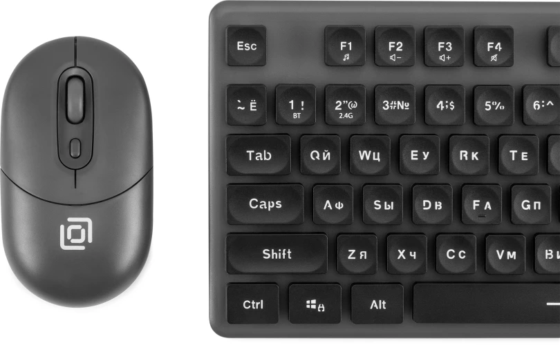 Клавиатура + мышь Оклик S265W клав:черный мышь:черный USB беспроводная Bluetooth/Радио Multimedia (1934420)