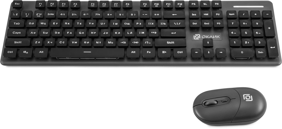Клавиатура + мышь Оклик S265W клав:черный мышь:черный USB беспроводная Bluetooth/Радио Multimedia (1934420)