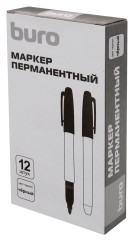 Маркер перманентный Buro пулевидный пиш. наконечник 2.5мм черный