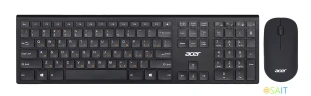 Клавиатура + мышь Acer OKR030 клав:черный мышь:черный USB беспроводная slim Multimedia (ZL.KBDEE.005)