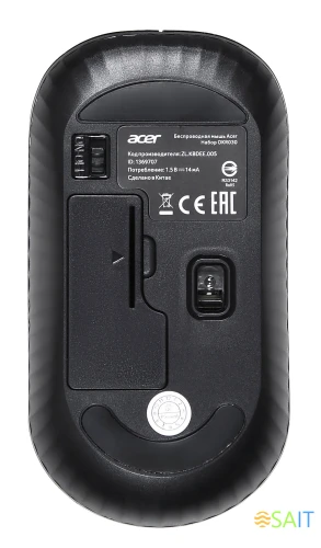 Клавиатура + мышь Acer OKR030 клав:черный мышь:черный USB беспроводная slim Multimedia (ZL.KBDEE.005)
