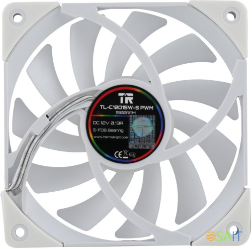 Вентилятор для корпуса Thermalright TL-C12015W-S ARGB 120х120x15 белый 4-pin 24.1дБ (TL-C12015W-S-ARGB) Ret