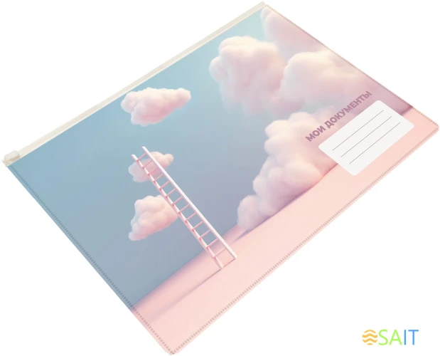 Папка на молнии ZIP Silwerhof CLOUD A5+ ПВХ 0.25мм