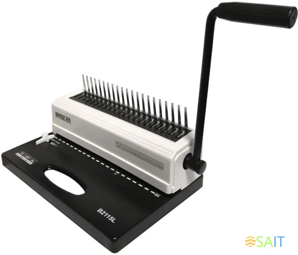 Переплетчик Office Kit B2115L A4/перф.15л.сшив/макс.450л./пластик.пруж. (4.5-51мм)